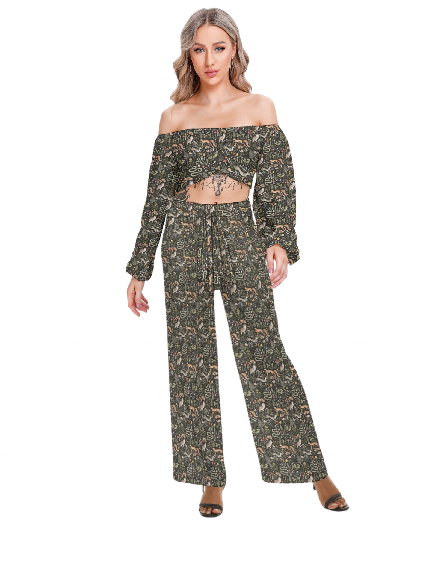 Off-Shoulder Top w/ Wide Leg Pants