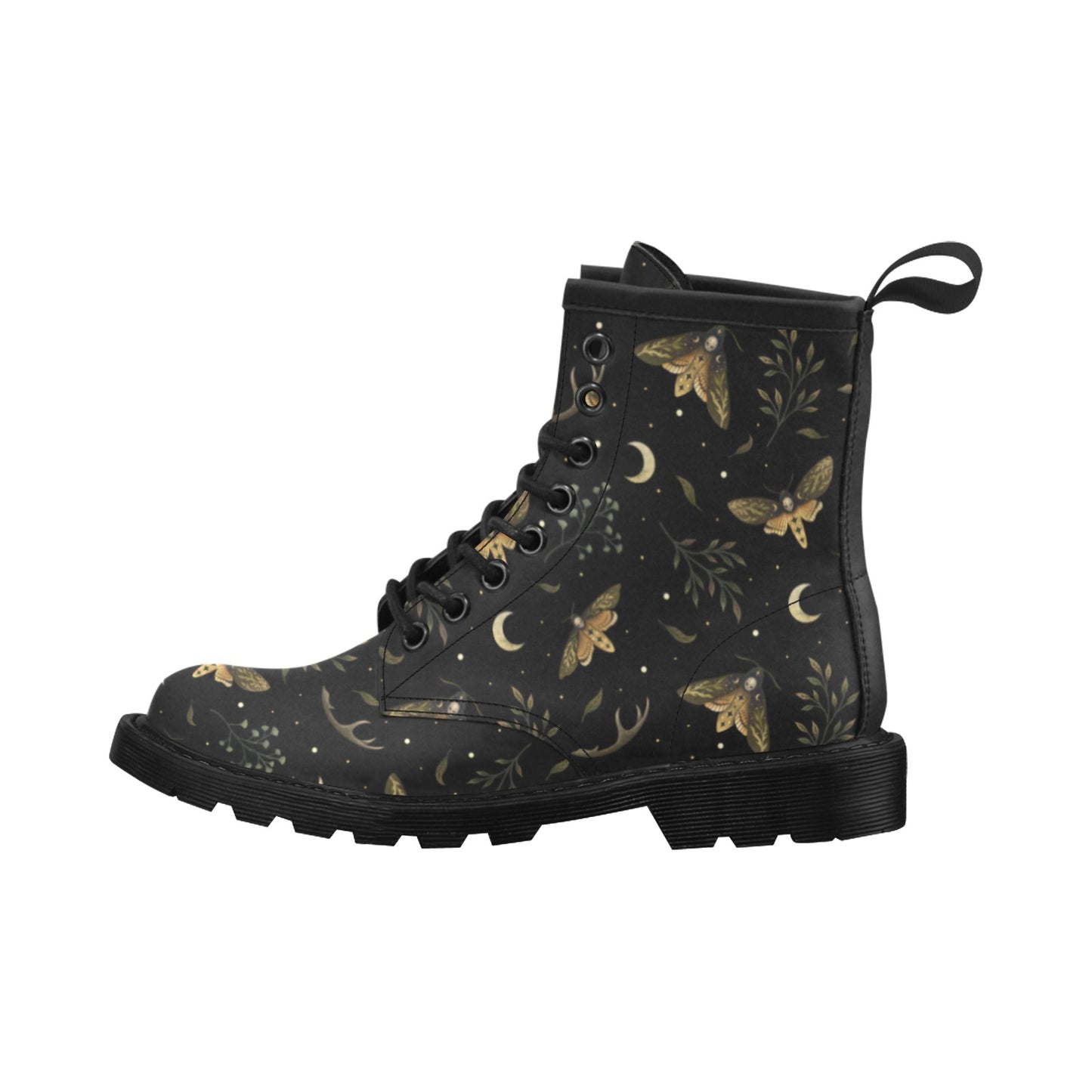 Death's Head Moth Vegan Leather Boots