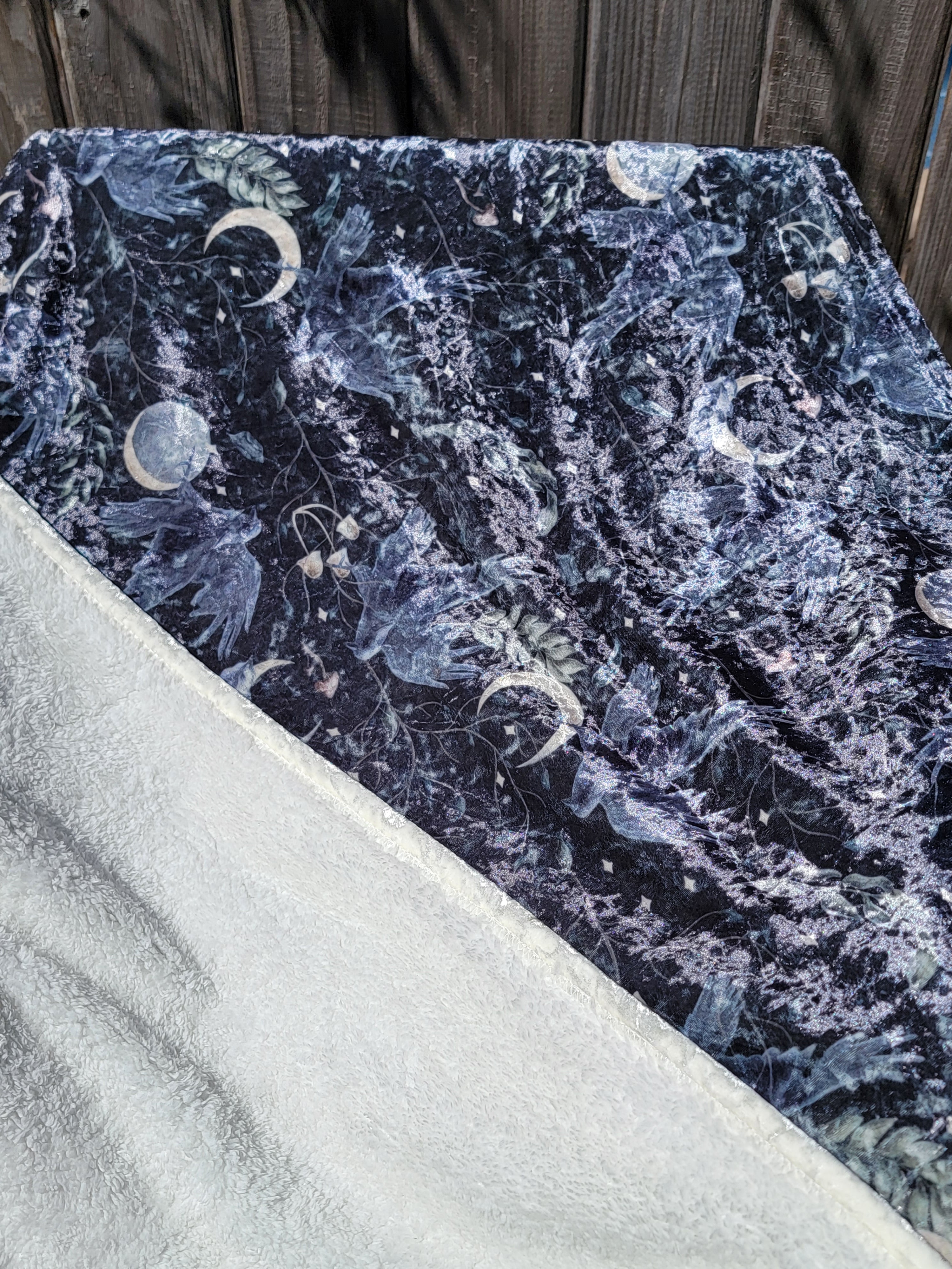 Silver crushed velvet online blanket