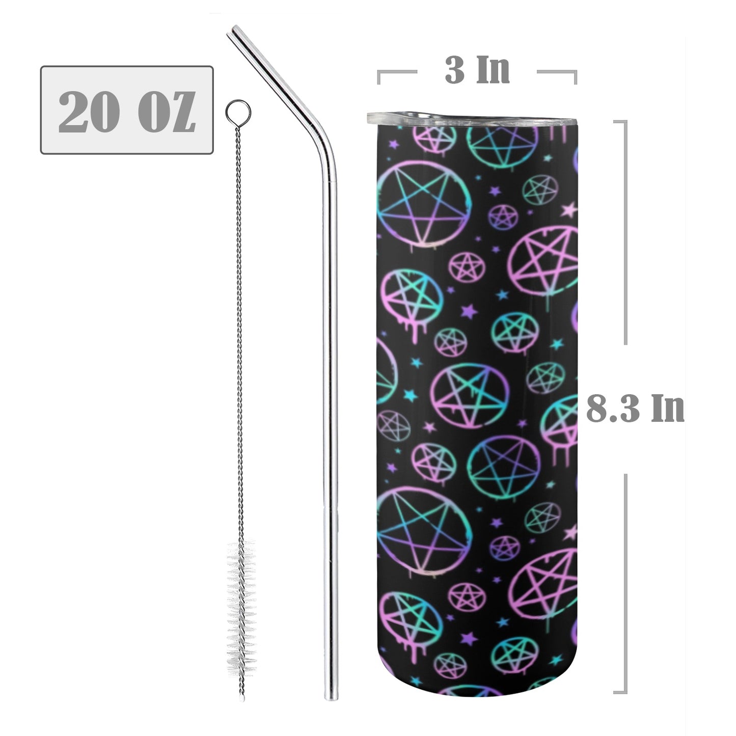 Pentacle Skinny Straw Tumbler