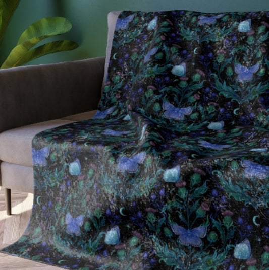 Dark Thistle Crushed Velvet Blanket