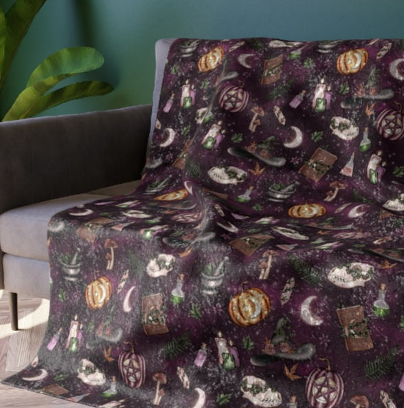 Samhain Midnight Crushed Velvet Blanket