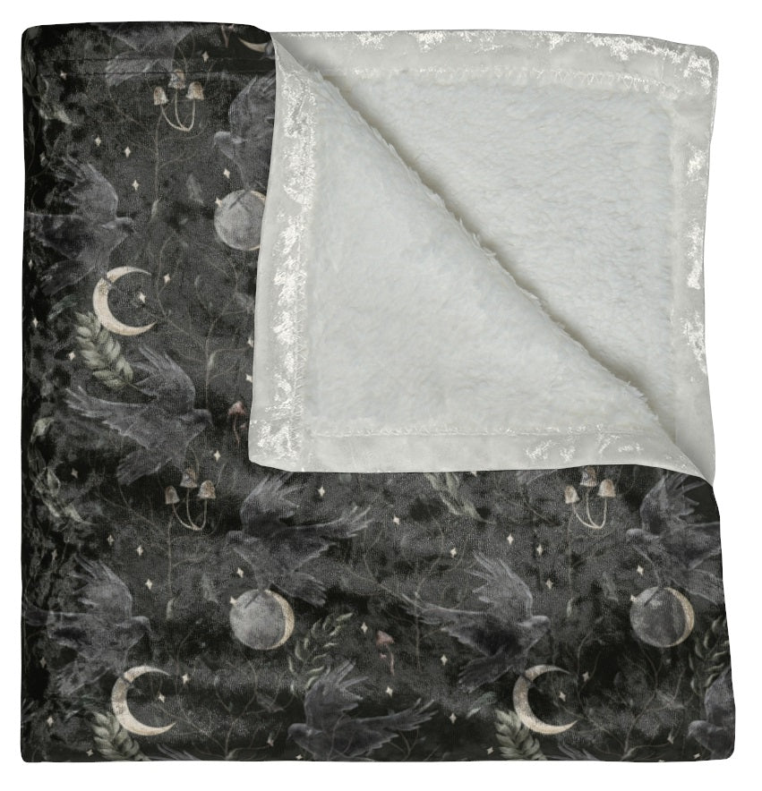 Raven Crushed Velvet Blanket