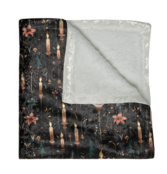 Imbolc Candlemas Crushed Velvet Blanket