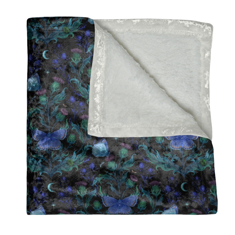 Dark Thistle Crushed Velvet Blanket