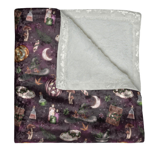 Samhain Midnight Crushed Velvet Blanket