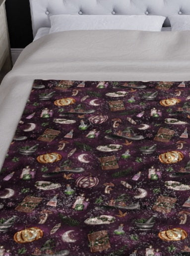 Samhain Midnight Crushed Velvet Blanket