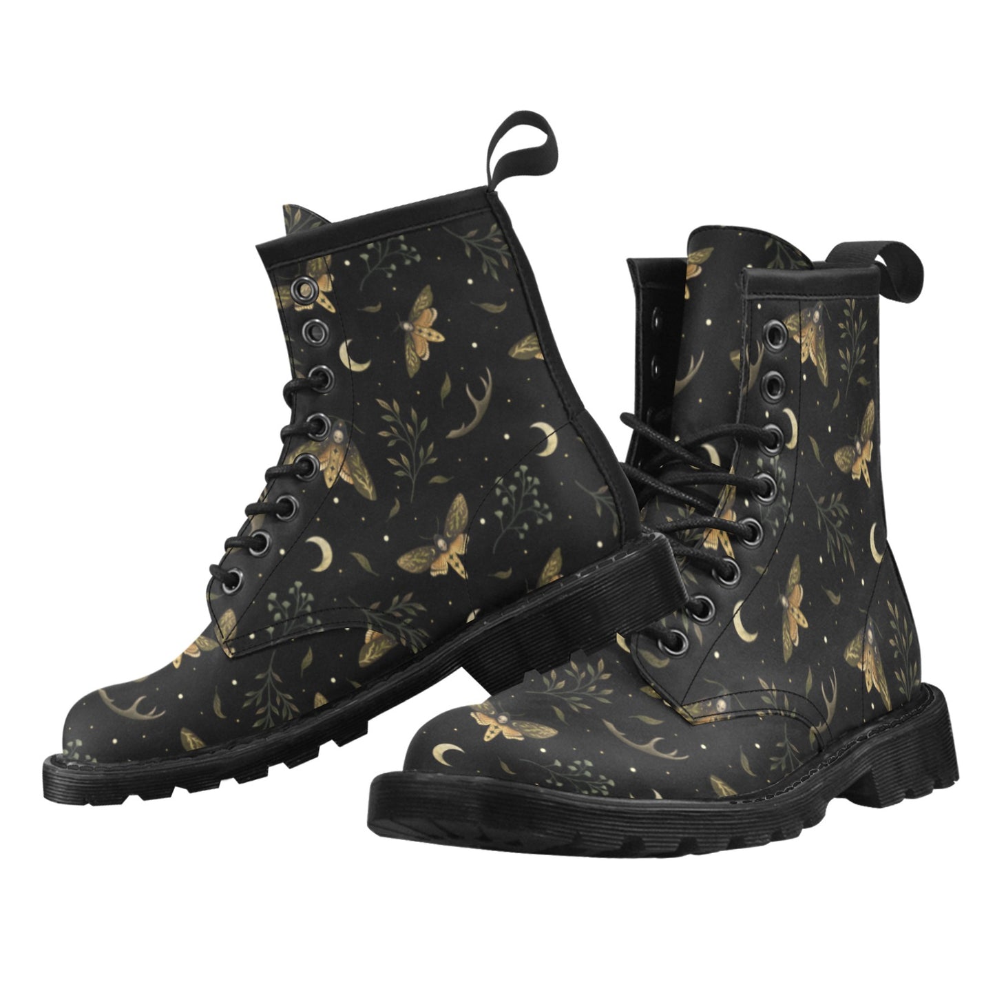 Death's Head Moth Vegan Leather Boots