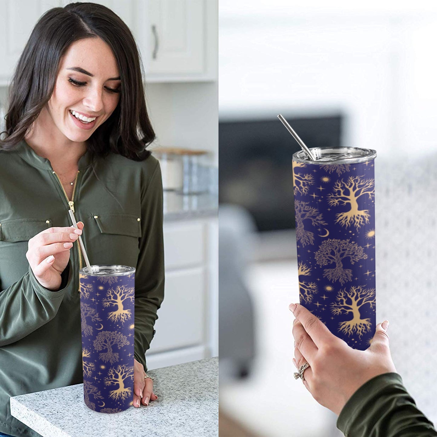 Yggdrasil Skinny Straw Tumbler