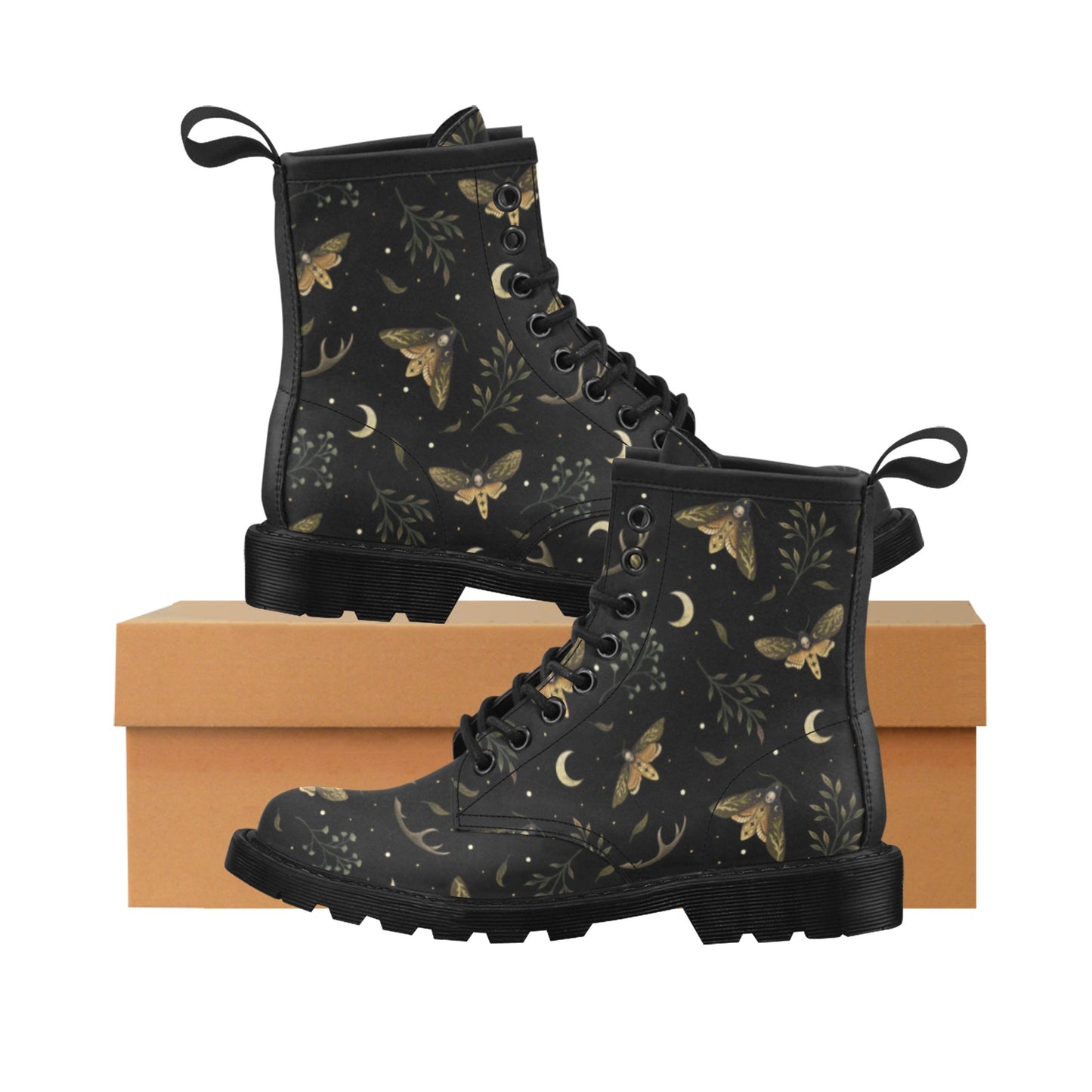 Death's Head Moth Vegan Leather Boots