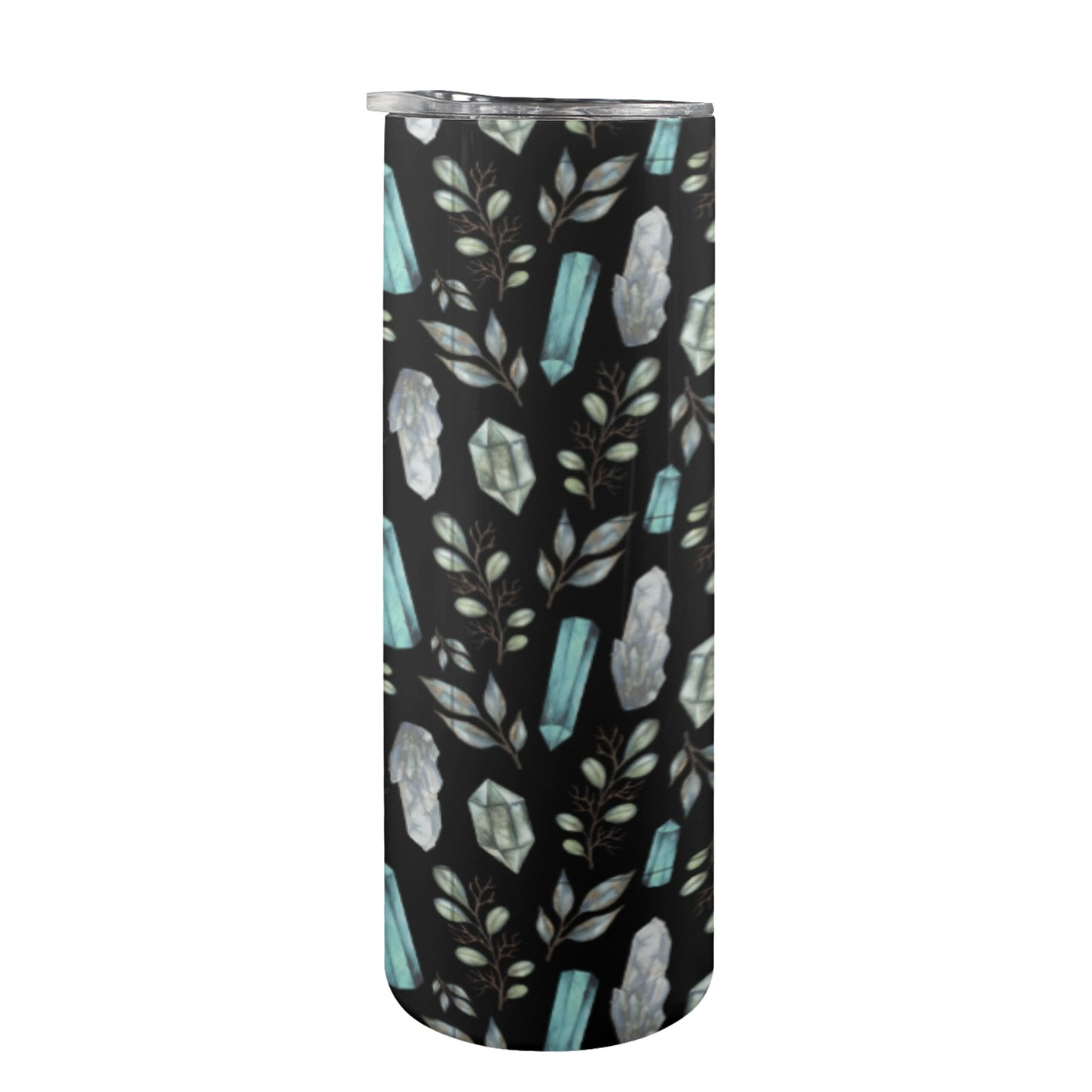 Black Crystal Skinny Straw Tumbler