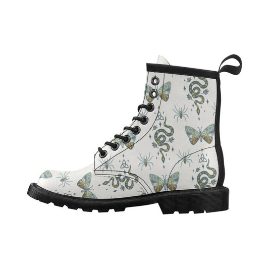 Snake and Moth Vegan Leather Boots