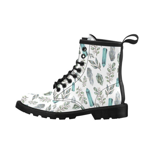 White Crystal Vegan Leather Boots