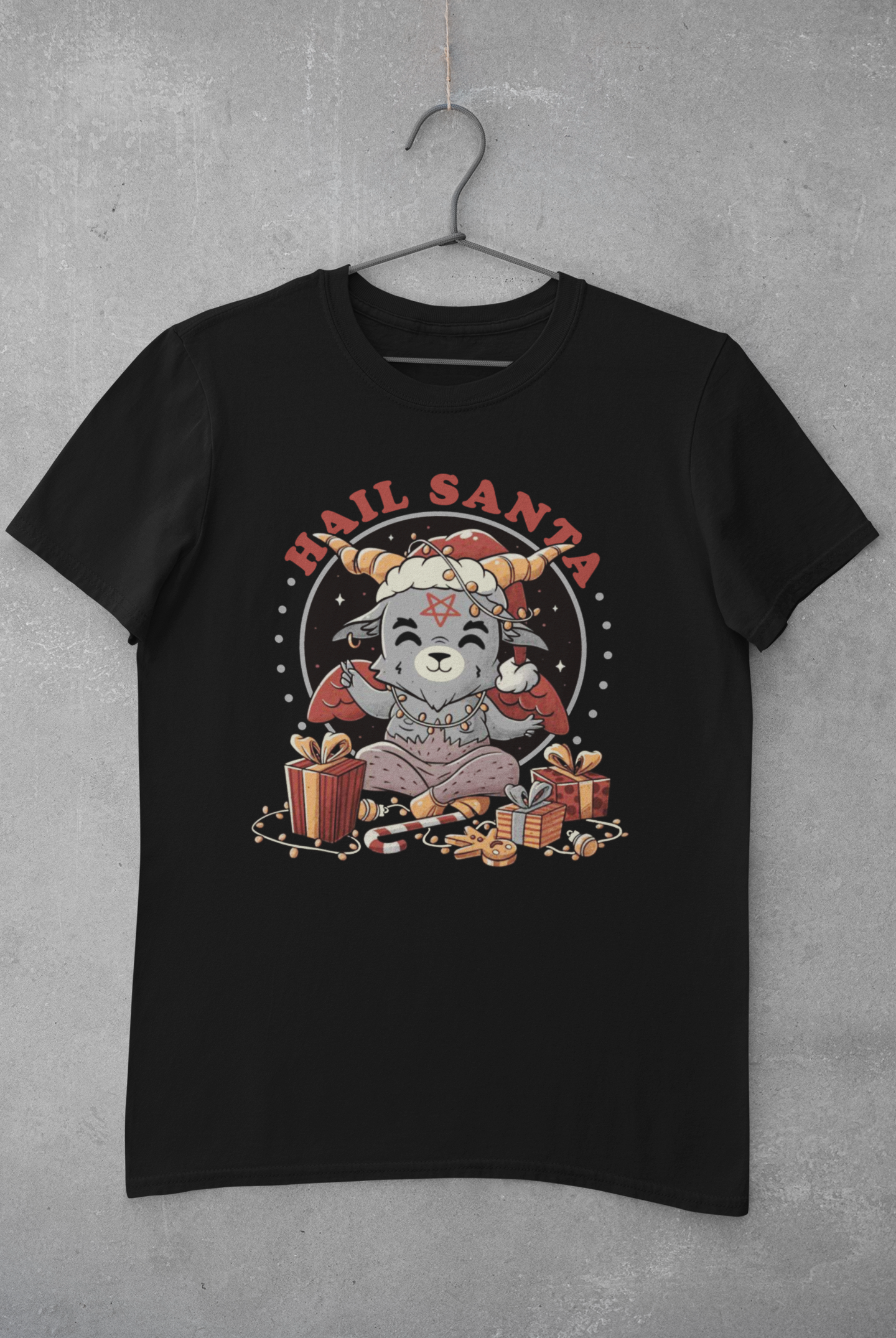 Baby Baphomet Hail Santa T-Shirt