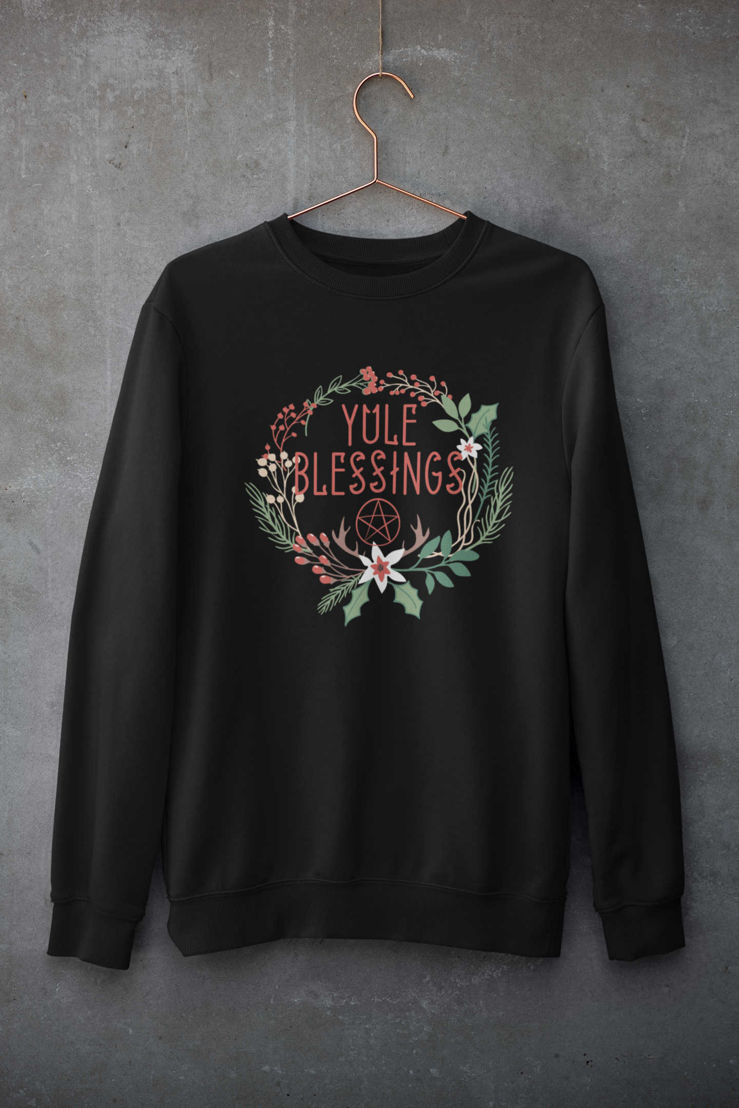 Yule Blessings & Pentacle Sweatshirt