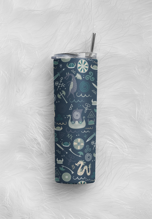 Norse Mythology Skinny Straw Tumbler