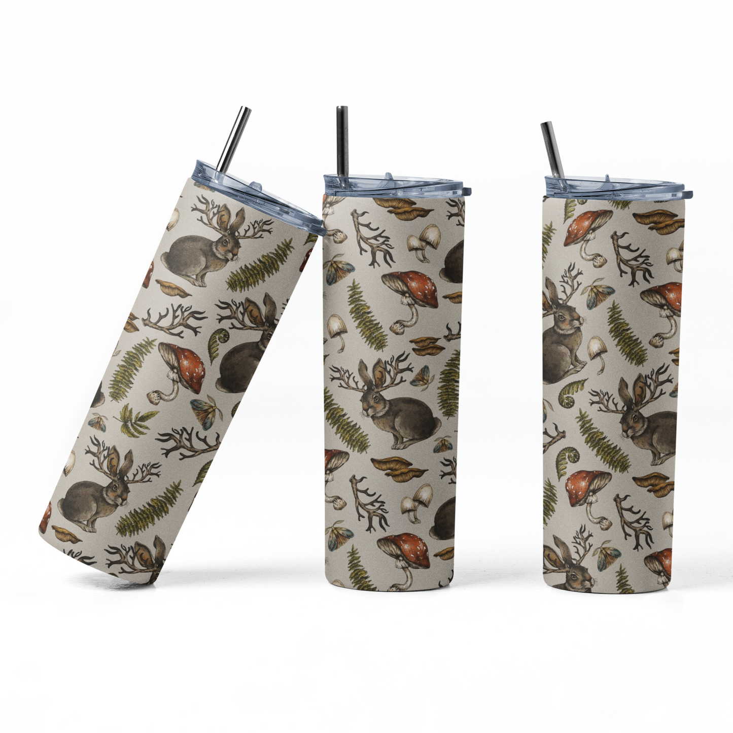 Cryptid Jackalope Skinny Straw Tumbler