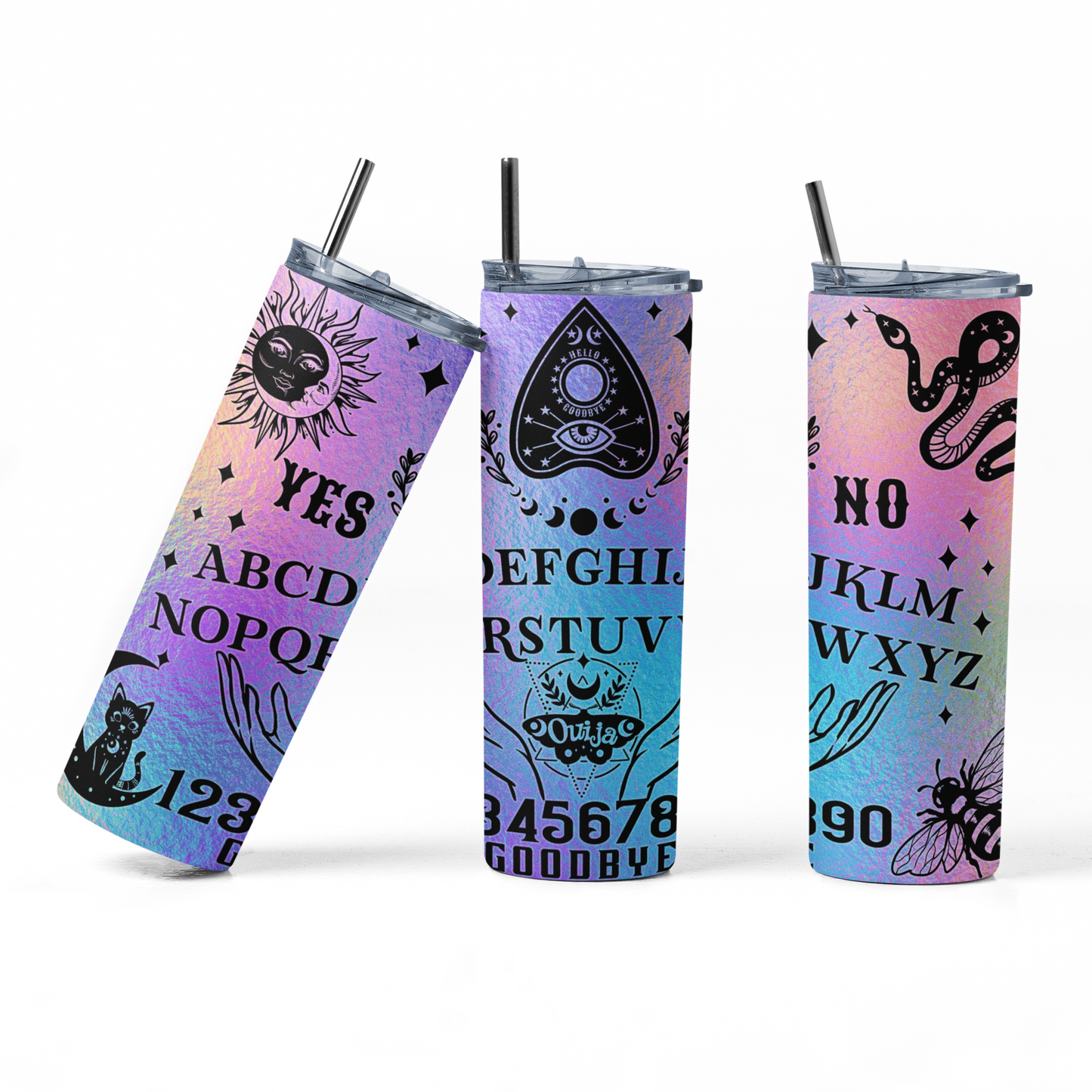 Colorful Ouija Skinny Straw Tumbler