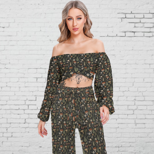 Off-Shoulder Top w/ Wide Leg Pants