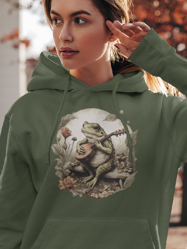 Frog Playing a Banjo Hoodie